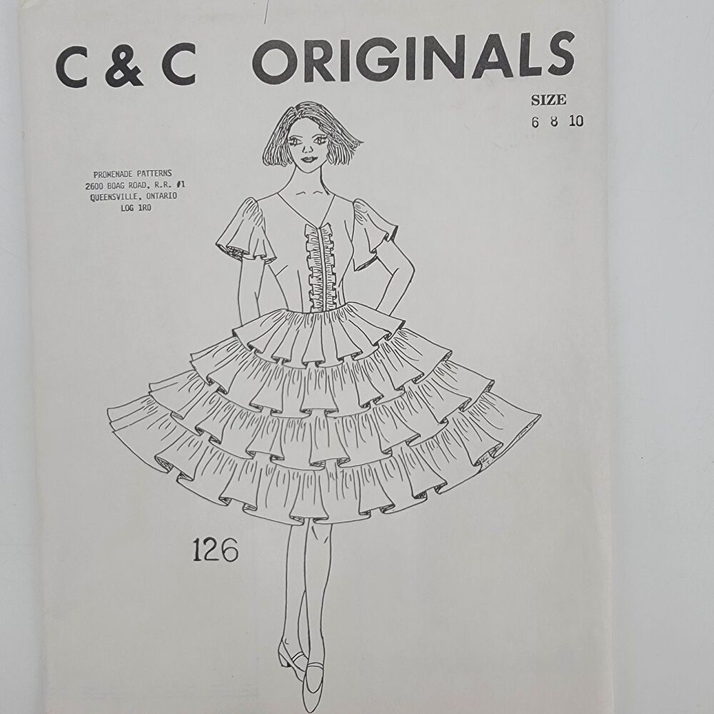 VTG C&C Originals #126 Multi-size Square Dance Dress Pattern 6-8-10 NEW SEALED